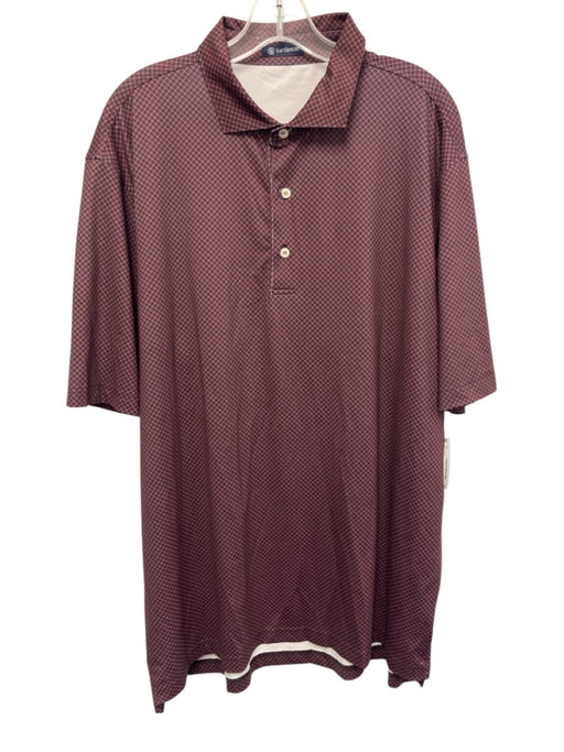 Turtleson Size XL Black & Red Synthetic Grid Polo Athleisure Men's Short Sleeve Black & Red / XL