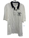 Lacoste NWT Size 9 White & Navy Cotton Blend logo Polo Men's Short Sleeve White & Navy / 9