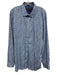 Bugatchi Size XXL Blue & White Cotton Blend Floral Button up Long Sleeve Shirt Blue & White / XXL