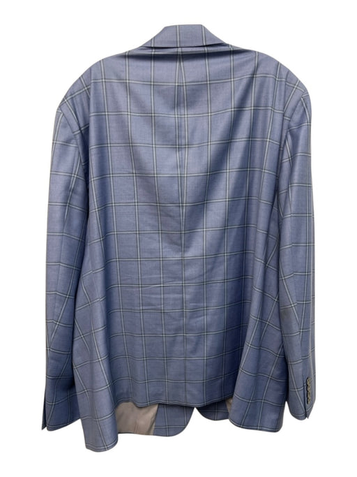 Hart Schaffner & Marx Blue Wool Plaid 2 Button Men's Blazer Blue / 50R
