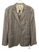 Hart Schaffner & Marx Tan & Blue Wool Plaid 2 Button Men's Blazer Tan & Blue / 50R