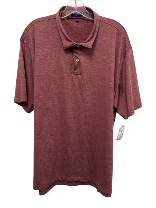 Peter Millar Size XXL Red Synthetic Heathered Athletic Polo Men's Short Sleeve Red / XXL