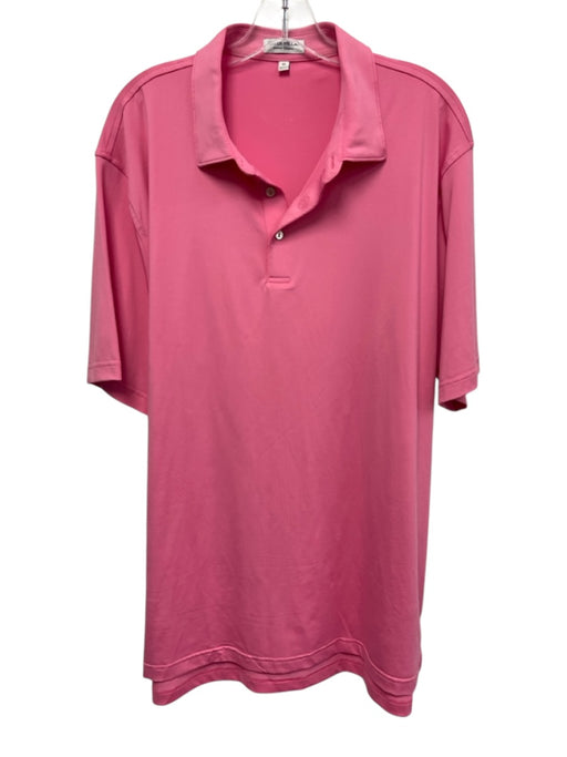 Peter Millar Size XL Pink Synthetic Solid Athletic Polo Men's Short Sleeve Pink / XL