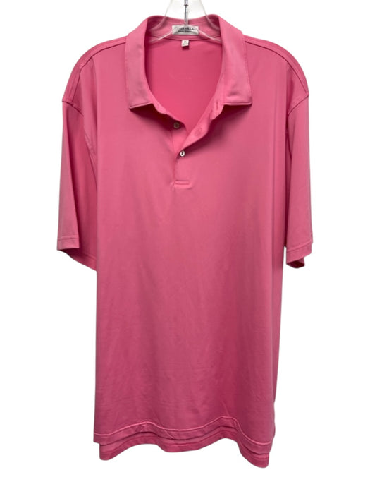 Peter Millar Size XL Pink Synthetic Solid Athletic Polo Men's Short Sleeve Pink / XL