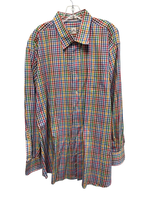 Peter Millar Size XXL Multi Cotton Plaid Button Up Button Down Long Sleeve Shirt Multi / XXL