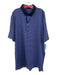Greyson Size XXL Purple & Navy Print Synthetic Striped Polo Men's Short Sleeve Purple & Navy Print / XXL