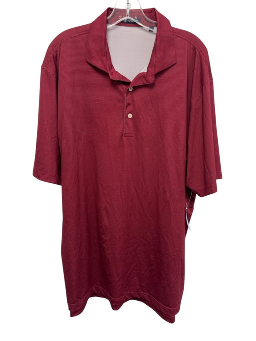 Turtleson Size XL Red & Navy Synthetic Dots Polo Men's Short Sleeve Red & Navy / XL