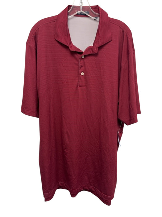 Turtleson Size XL Red & Navy Synthetic Dots Polo Men's Short Sleeve Red & Navy / XL