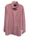 Mizzen + Main Size XL Pink & White Synthetic Plaid Button Up Long Sleeve Shirt Pink & White / XL