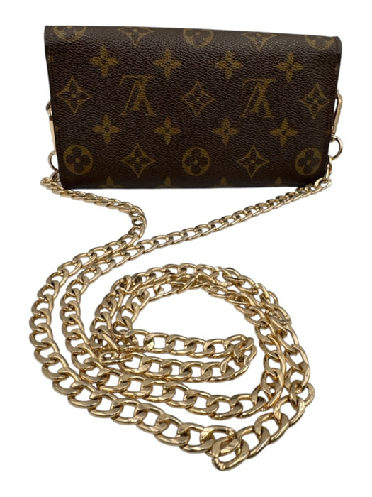 Louis Vuitton Brown Coated Canvas Monogram Snap Closure Continental Wallets Brown