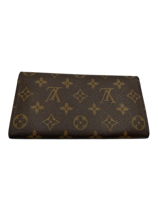 Louis Vuitton Brown Coated Canvas Monogram Snap Closure Continental Wallets Brown