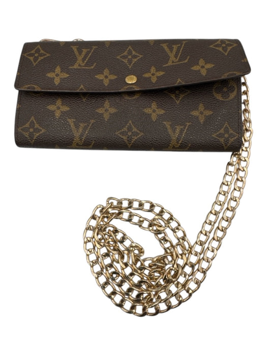 Louis Vuitton Brown Coated Canvas Monogram Snap Closure Continental Wallets Brown