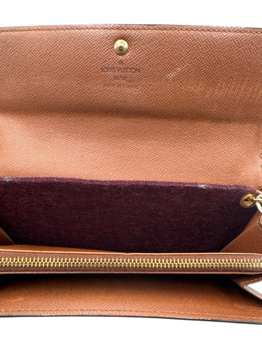 Louis Vuitton Brown Coated Canvas Monogram Snap Closure Continental Wallets Brown