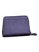 Coach Purple Leather Zip Around Silver Tone Hardware Satin Finish Wallets Purple