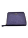 Coach Purple Leather Zip Around Silver Tone Hardware Satin Finish Wallets Purple