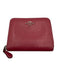 Coach Mauve Pink Leather Zip Around Silver Tone Hardware Logo Embossed Wallets Mauve Pink