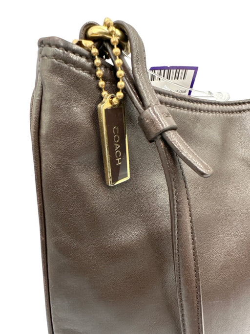 Coach Dark Chocolate Brown Leather Adjustable Strap Magnetic Snap Closure Bag Dark Chocolate Brown