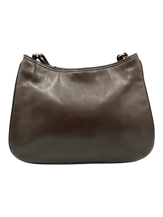 Coach Dark Chocolate Brown Leather Adjustable Strap Magnetic Snap Closure Bag Dark Chocolate Brown