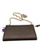 Coach Brown Leather Flap Top Toggle Close Satin Finish Wristlet Bag Brown
