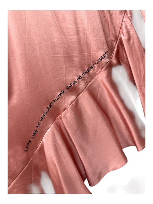 Reformation Size S Dusty Pink Polyester Satin Spaghetti Strap Embroidered Dress Dusty Pink / S