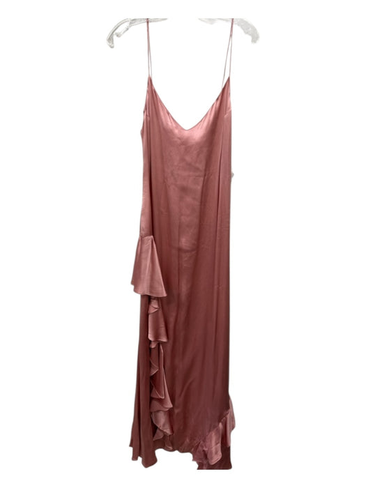 Reformation Size S Dusty Pink Polyester Satin Spaghetti Strap Embroidered Dress Dusty Pink / S