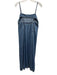 Zara Size M Medium Wash Cotton Sleeveless Open Back Denim Maxi Dress Medium Wash / M