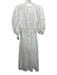 Zimmermann Size 3 White Linen Short Puff Sleeve Scalloped Maxi Dress White / 3