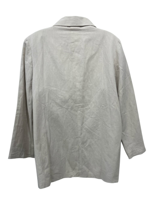 Cleobella Size M Beige Cotton & Linen Blazer Double Breasted Long Sleeve Jacket Beige / M