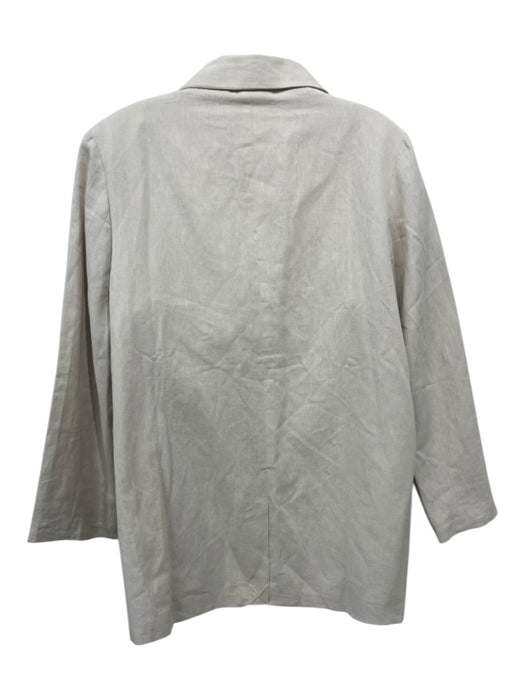 Cleobella Size M Beige Cotton & Linen Blazer Double Breasted Long Sleeve Jacket Beige / M