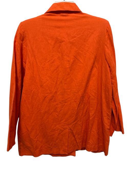 Cleobella Size M Orange Cotton & Linen Blazer Double Breasted Long Sleeve Jacket Orange / M
