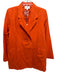 Cleobella Size M Orange Cotton & Linen Blazer Double Breasted Long Sleeve Jacket Orange / M