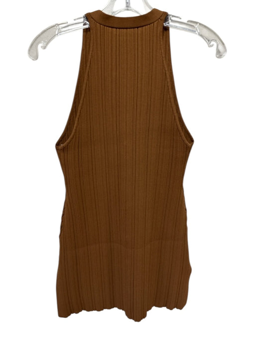 Veronica Beard Size S Brown Viscose Blend Ribbed Sleeveless Buttons Pants Set Brown / S