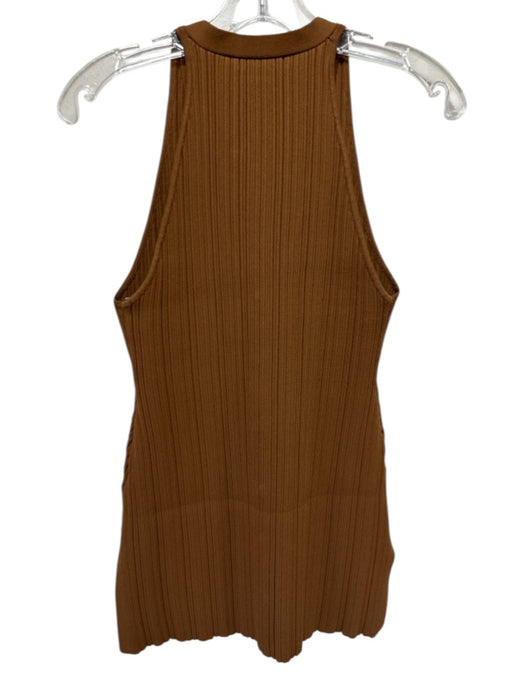 Veronica Beard Size S Brown Viscose Blend Ribbed Sleeveless Buttons Pants Set Brown / S