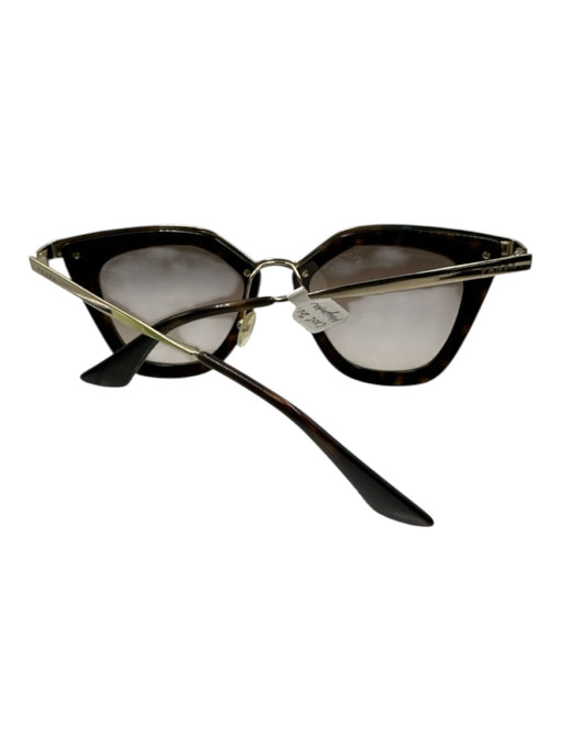 Prada Black & Gold Acetate Tortoise shell Cat Eye Case Inc. Sunglasses Black & Gold