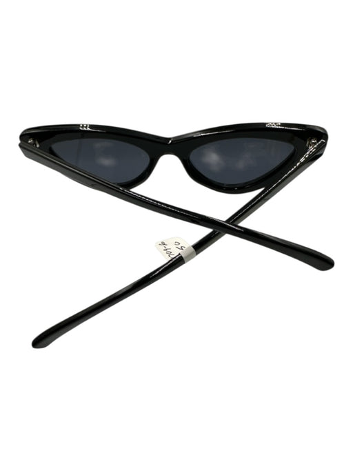 Adam Selman Black Acetate Small Cat Eye Case Inc. Sunglasses Black