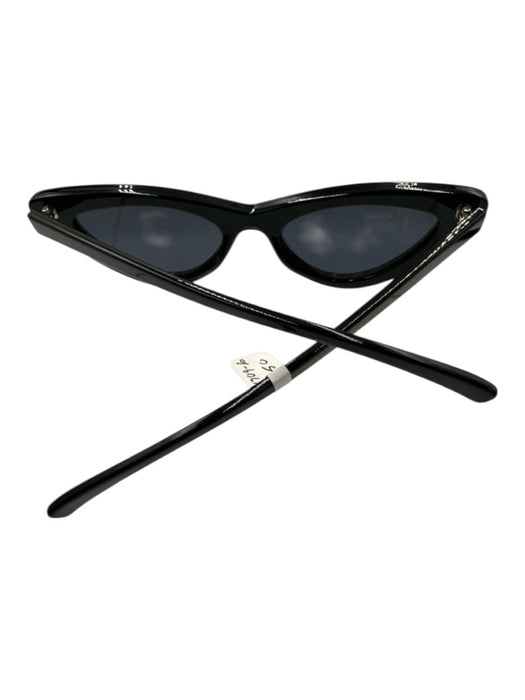 Adam Selman Black Acetate Small Cat Eye Case Inc. Sunglasses Black
