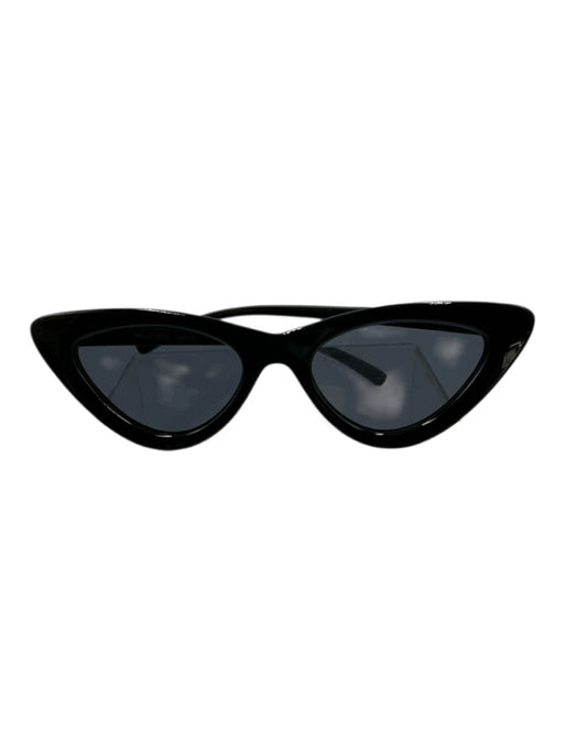 Adam Selman Black Acetate Small Cat Eye Case Inc. Sunglasses Black