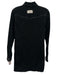 Ganni Size 38 Black Cotton Denim Button Up Long Sleeve Above Knee Dress Black / 38