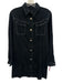 Ganni Size 38 Black Cotton Denim Button Up Long Sleeve Above Knee Dress Black / 38