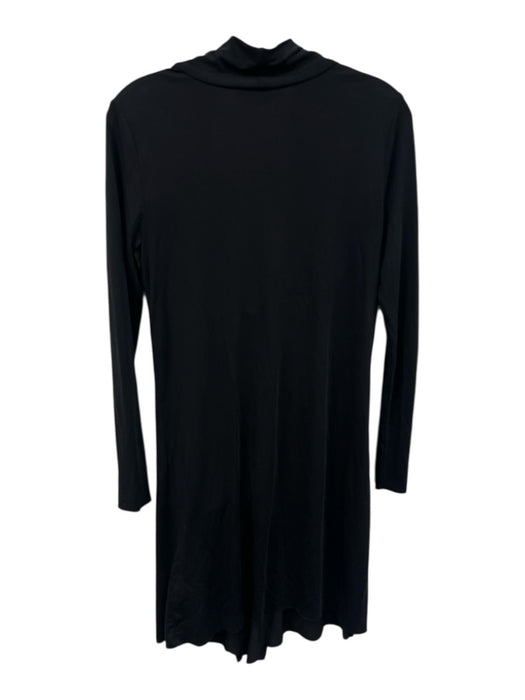 All Saints Size S Black Modal & Polyester Long Sleeve Tie Detail Wide Neck Dress Black / S