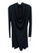 All Saints Size S Black Modal & Polyester Long Sleeve Tie Detail Wide Neck Dress Black / S