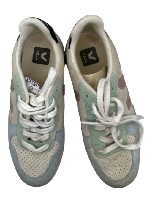 Veja Shoe Size 6 Pastels Suede Perforated Athletic Sneakers Pastels / 6