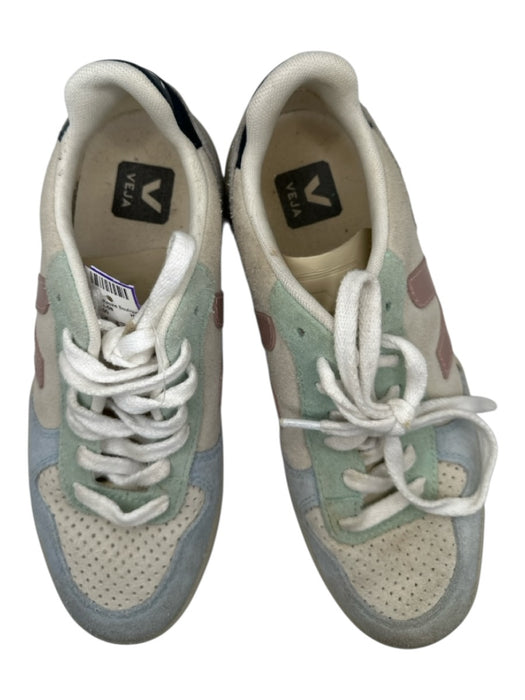 Veja Shoe Size 6 Pastels Suede Perforated Athletic Sneakers Pastels / 6