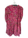Misa Size M Magenta & Green Rayon & Cotton Long Balloon Sleeve Botanical Dress Magenta & Green / M