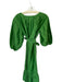 Ann Mashburn Size S Green Raw Silk Long Balloon Sleeve V Neck Sash Belt Dress Green / S