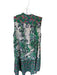 Saloni Size 6 Green & Purple Silk Sleeveless Botanical Buttons Midi Dress Green & Purple / 6