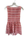 Hill House Size S Red & White Cotton Smocked Plaid Sleeveless Short Dress Red & White / S