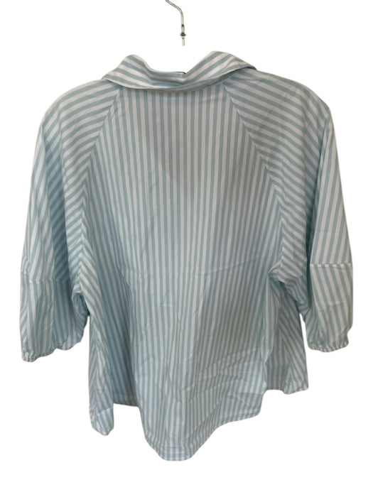 Alice & Olivia Size Est M Light blue & white Cotton Blend Striped Top Light blue & white / Est M