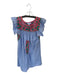 Mi Golondrina Size S Blue & Pink Cotton Short Sleeve Embroidered Flowers Dress Blue & Pink / S