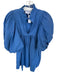Never a Wallflower Size M Blue Cotton Long Balloon Sleeve Ruffle Collar Dress Blue / M